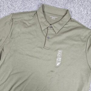 Charles Tyrwhitt Olive Green Solid Polo Shirt Extra Large XL Short Sleeve